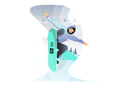 Snow Skater boy illustration character illustration happy illustration illustration landscape illustration sports illustration the chillustrators