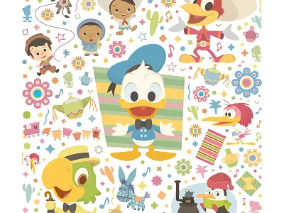 Cute Caballeros adobe illustrator character design cute d23 expo digital disney donald duck illustration three caballeros vector wonderground gallery