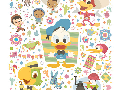 Cute Caballeros adobe illustrator character design cute d23 expo digital disney donald duck illustration three caballeros vector wonderground gallery