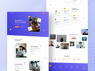 Online Courses Home Page v2 2019 app branding gradients identity illustrations landing page landing page design minimal modern design online course online learning popular design product design trending design typography ui ux webapp design website design