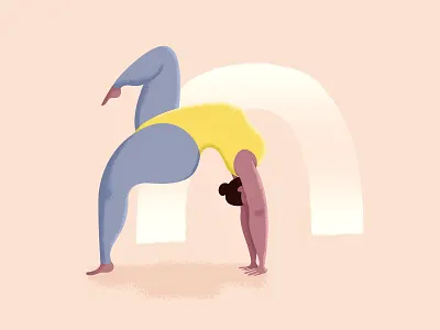 Fat yogi doing a wheel pose art design illustration yoga yogi