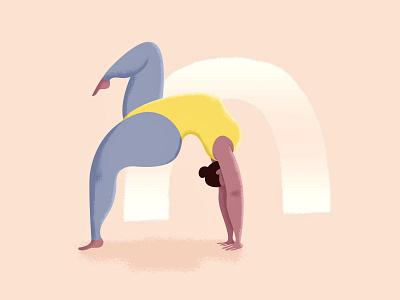 Fat yogi doing a wheel pose art design illustration yoga yogi