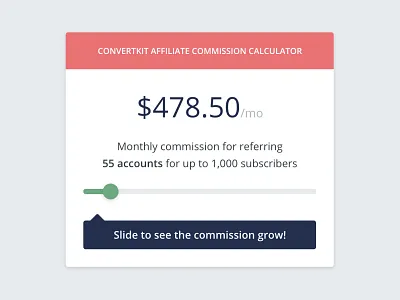 Affiliate Commission Calculator calculator interactive element marketing design slider