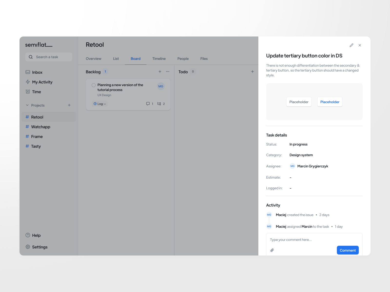 Task management - task view app clean concept dashboard design management modal project simple task task details task management task view tasks ui uiux ux view