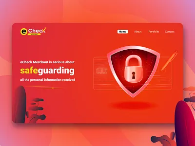 Landing page UI / eCheck Merchant abstruct illustration creative illustration design homepage design illustration landing page ui template design template ui website website design