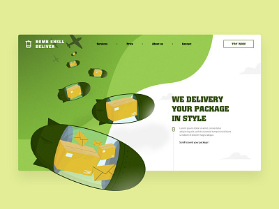 Bomb shell delivery art graphic illustration interaction ui ui design uiux vector visual web website