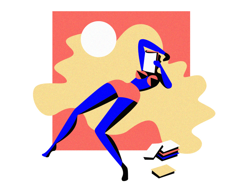 Happy place adobe illustrator art artist book lover flat graphic design illustration inspiration minimalism summer woman illustration