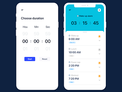Clock App Challenge app clean clock app clock app challenge design free download freebie ios mobile ui ui kit ux