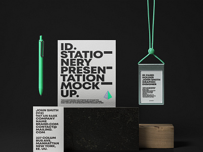 Free ID card Psd Stationery Mockup branding mockup id card mockup psd id card mockup psd stationery mockup stationery mockup