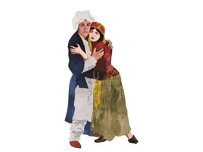 Pola Negri in Sumurun book character digital drawing illustration