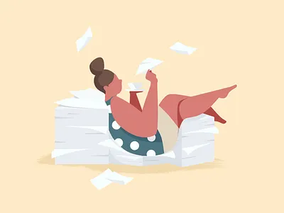 Friday character chill coffee cup friday illustration woman work