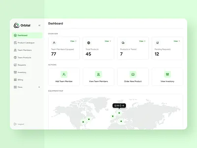Orbital Dashboard Design agency analytics business dashboard design inventory product product design remote remote work startup ui ux vector webapp