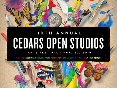 Cedars Open Studios 2019 Poster Detail art art supplies artists arts arts festival collage open studio