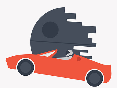 Starman Destroys Death Star creative death star design elon musk falcon heavy illustraion space spacex star wars starman starwars tesla vector