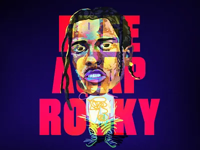 FREE A$AP ROCKY!!!!1 digital painting illustration tykoe