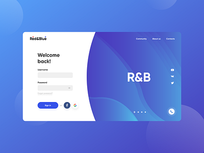 Red&Blue Sign in design illustration illustrator logo ui ui ux design ux ux ui vector web website