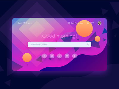 Browser startup page app app design ui web