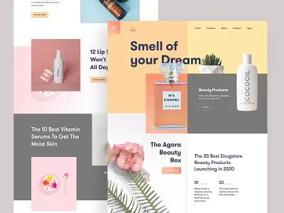 Beauty Products Website UI (Exploration) 2019 2020 beauty colorful gradient homepage landing minimal products trendy ui ui design ux ux design web website