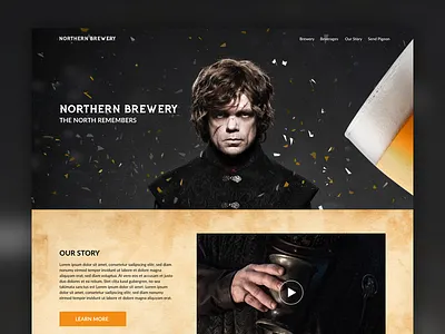 Northern Brewery Website brewery branding game of thrones got landingpage lannister product design ui uidesignpatterns uitrends user experience ux uxdesigner webdesign website design