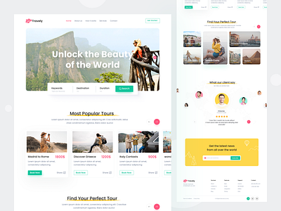 Travelling Services Landing Page Website Design figma figma to webflow landing page design for webflow modern travel travel travel landing page travelling ui ux design user interface design webflow
