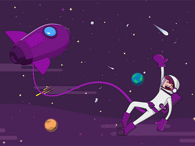 Art Direction for Ndays 2dspace 3dspaceship astronaut characterdesign illustration toonshader