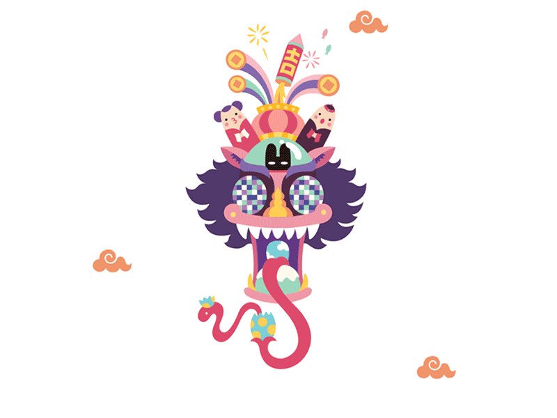 Chinese zodiac - Dragon 2d 2danimation animal chinese culture chinese new year dragon illustration rabbitpoop vector zodiac sign