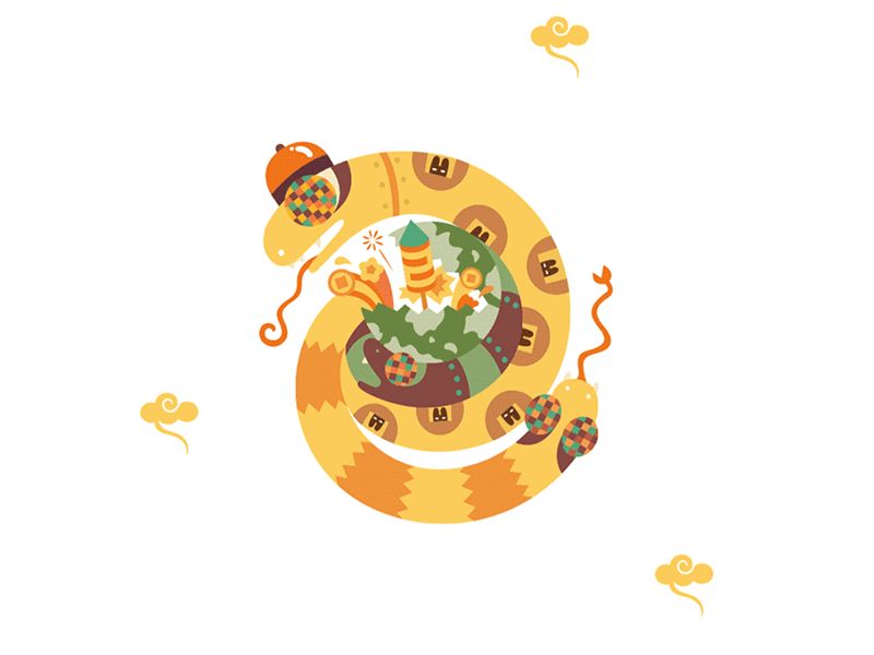 Chinese zodiac - Snake 2d 2danimation animal chinese culture chinese new year illustration rabbitpoop snake vector zodiac sign