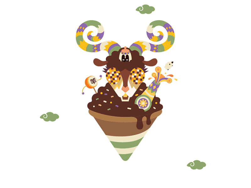 Chinese zodiac - Goat 2d 2danimation animal chinese culture chinese new year design goat illustration rabbitpoop sheep vector zodiac sign