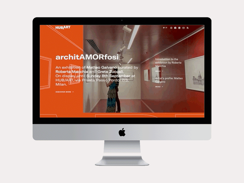 HUB/ART brand and website art art gallery bold design flat gallery grilli type gt america gt sectra outline parallax typogrpahy web webdesign website