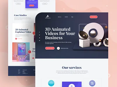 Landing Page Exploration 2019 trend agency app design c4d clean ui creative dailyui design agency homepage ios landing page landing page minimal mockups product design trendy design ui ux visual design web design