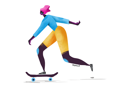 Skater girl girl illustration illustrator skateboarder skater skating