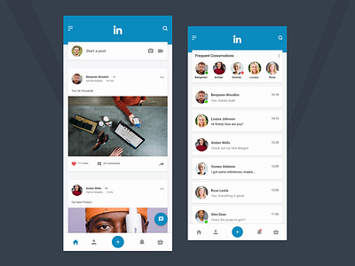 LinkedIn Redesign Concept with Adobe Xd android app concept design ios linkedin minimal redesign smooth ui ux xd