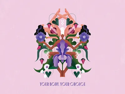 Your body, your choice affinity designer body character flat flower flowers girl girls graphic design illustration vector woman women your body your choice