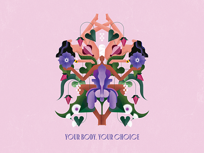 Your body, your choice affinity designer body character flat flower flowers girl girls graphic design illustration vector woman women your body your choice