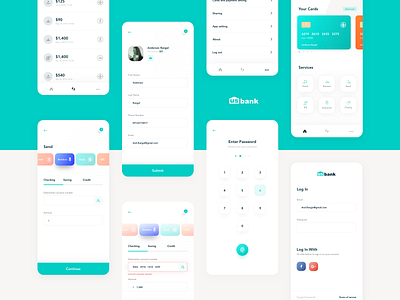 Mobile Bank account accounting app application bank bank app color crm design expense finance gradient icon light minimal mobile money tranaction ui ux