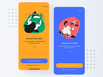 V i s u a l e x p o app design app inspiration app ui blue bold color chart concept design hiwow illustration ios app minimal mobile app design onboarding onboarding illustration ui design ui design inspiration uidesign uxdesign yellow