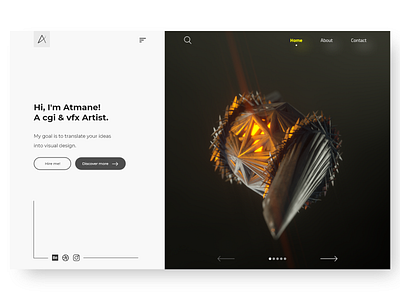 Portfolio 3d adobe xd animation design hero section ui ux