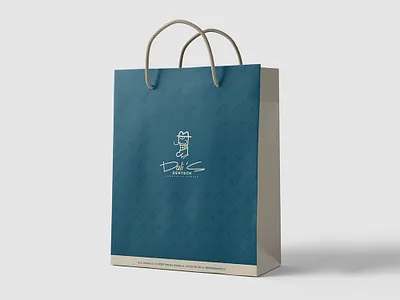 Dali's Dentech Paper bag design branding cartoon cartoon character dentist illustration luxury luxury brand mockup modern navy blue panter panter vision paper bag design paper bag mockup pattern smile smiley smiley face stomatology tech