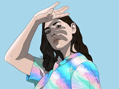 SUMMERHAZE art artwork artworkforsale colorscheme colours design digital art digital drawing digital illustration fashion illustration feminist illustration illustration art illustrations pastels photoshop tie dye vector art