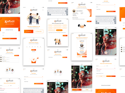 Visitor's registration app onboarding orange registration app sketchapp ui ux visitors app
