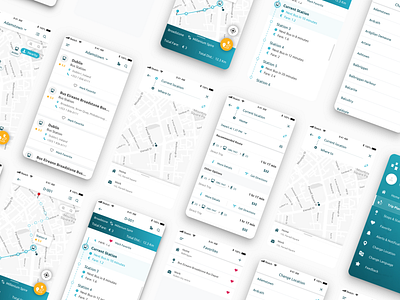 Trip planner App design lisiting map map view route sketchapp trip planner ui ux
