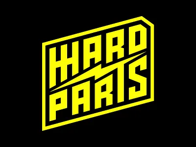HHARD PARTS LOGO badge brand assets brand design branding choppers garage illustration lettering lightning lockup logo logotype motorcycle script thunder