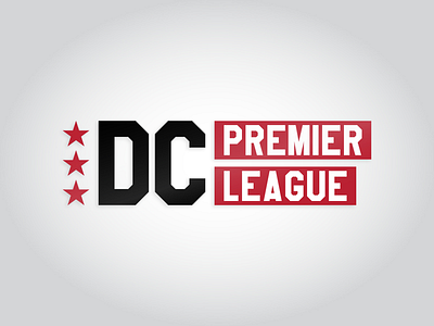 DC Premier League badge banner bold crest dc district flag football league logo modern premier red soccer soccer logo sports stars state stripes washington