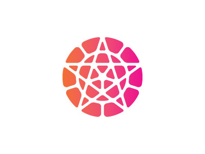Atactic Logo 2d circle geometric logo logomark magenta mark mosaic orange star symmetrical vector