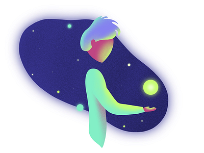 Dreamer astronaut character colorful design doodle galaxy ipad pro outer space procreate shading sketch space