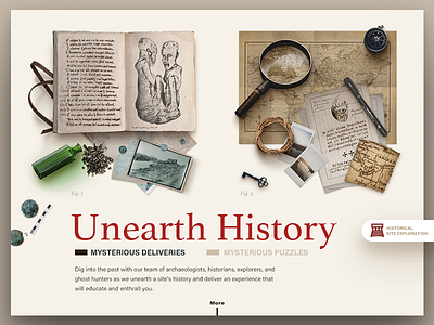 Archaeology Site Artifacts archaeology artifact content landing splash screen web web design website