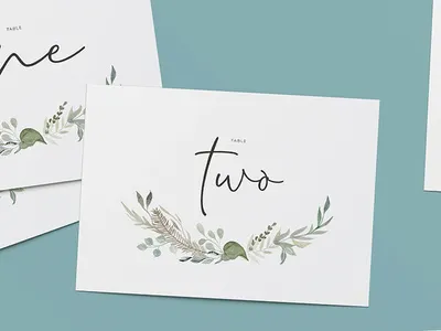 Vintage watercolour wedding table number signs cursive elegant foliage gettin hitched rocks rustic sign table number vintage watercolour wedding