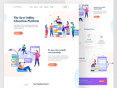 Online Education Landing Page landing page design landing page ui uidesign uiux user interface web design website design