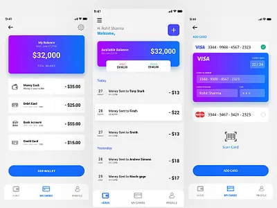 Wallet Money Budget Finance Tracker app application application ui budjet clean ui finance uiux userinterface wallet app