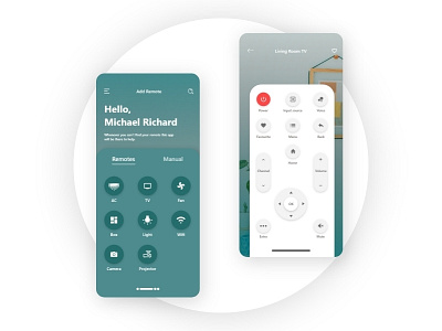 Remote Control App app branding colours design flat minimal ui ux web website